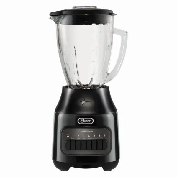 Licuadora Oster Vaso de Vidrio 6 Velocidades + Pulso Negra