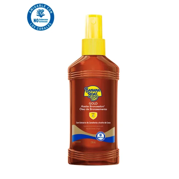 Banana Boat Tanning Oil Spray SPF 4 con Extracto de Zanahoria