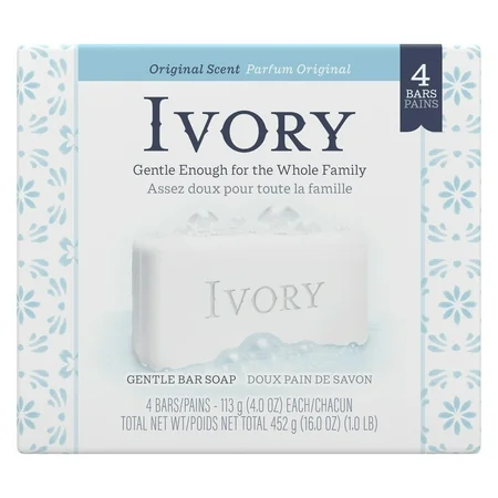 Ivory – Jabón en Barra Original (Pack 4 Unidades)