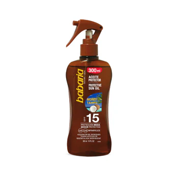 Babaria Spray Aceite Bronceador SPF 15 Protección Media Bronceado