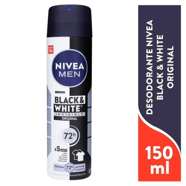 Nivea Men Desodorante Antitranspirante Black & White Invisible Power Antimanchas 72h 150 ml