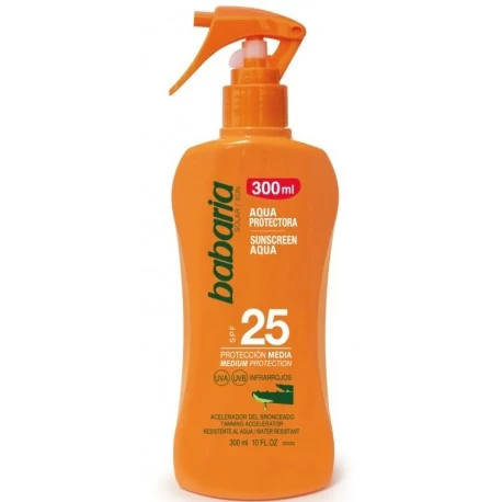 Babaria Pistola Aqua Protector Solar SPF 25 Aloe Vera Hidratante