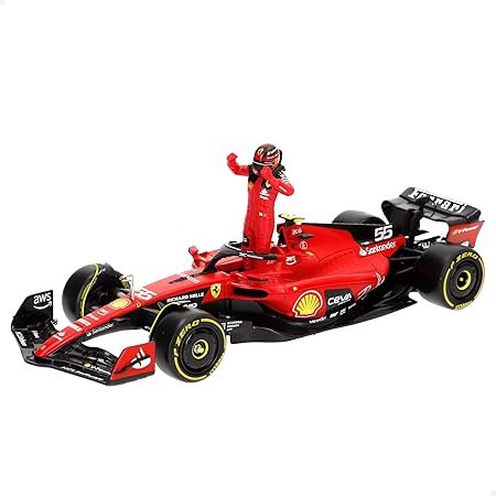 Burago Model car kit Formula 1 2023 Carlos Sainz, Ferrari SF-23, 1/24 scale, Includes pilot figure,