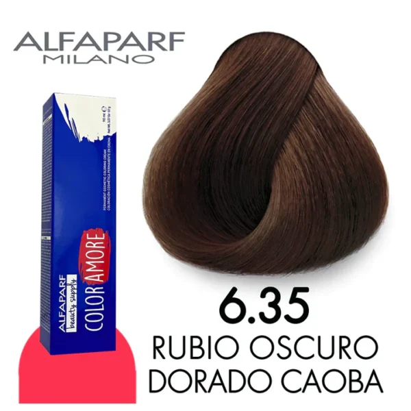 Alfaparf – Color Amore Tinte 6.35 (Rubio Oscuro Dorado Caoba)