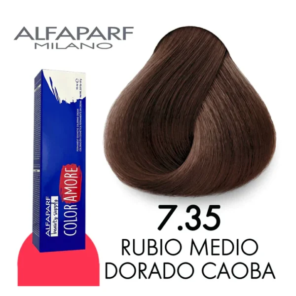 Alfaparf – Color Amore Tinte 7.35 (Rubio Medio Dorado Caoba)