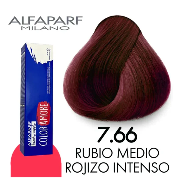 Alfaparf – Color Amore Tinte 7.66 (Rubio Medio Rojo Intenso)