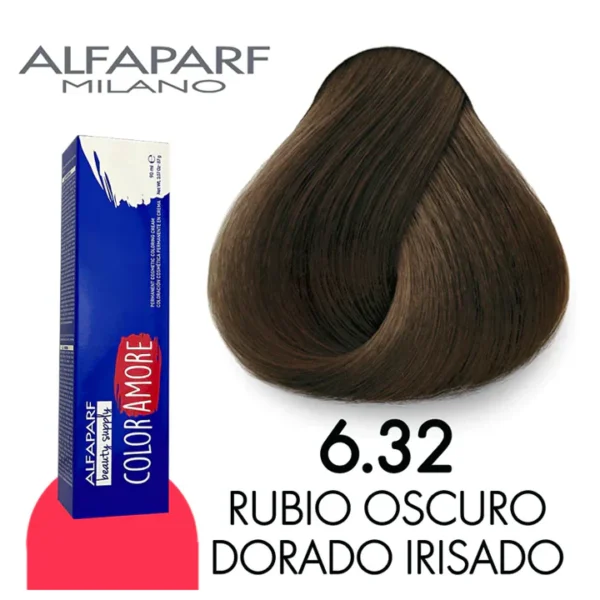 Alfaparf – Color Amore Tinte 6.32 (Rubio Oscuro Dorado Irizado)
