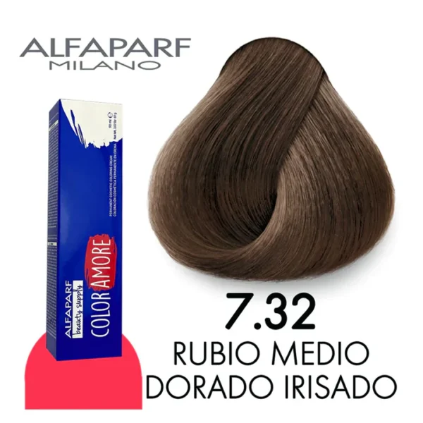 Alfaparf – Color Amore Tinte 7.32 (Rubio Medio Dorado Irizado)
