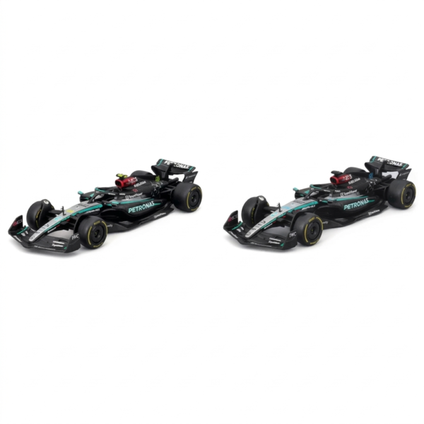 Bburago F1 Mercedes F1 Team AMG W15 2024 Two Pack Lewis Hamilton and George Russell 1/43