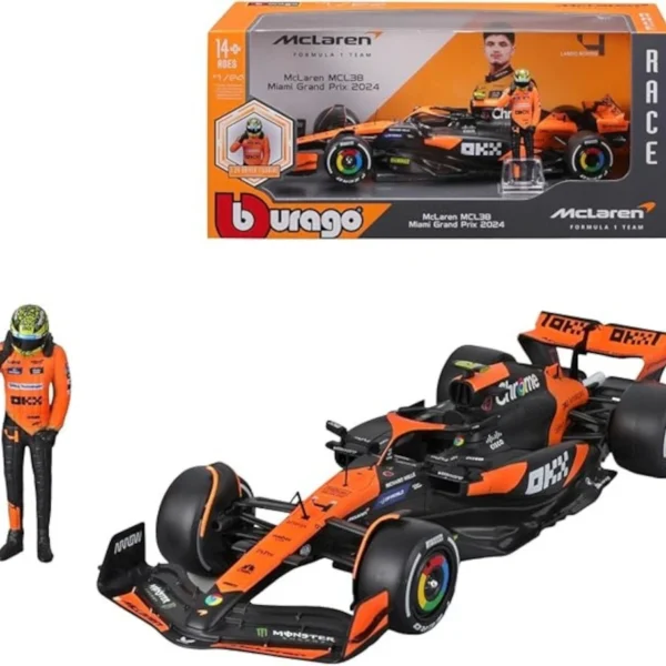 McLaren MCL38 Mercedes  Lando Norris  2024 Miami Grand Prix ,con figura