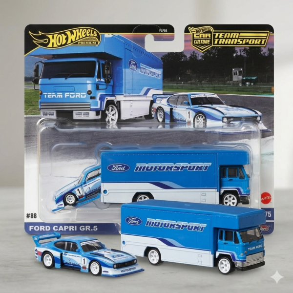 Hot Wheels Team Transport #88 Ford Capri Gr5 & Fleet Flyer Die-Cast Vehicles