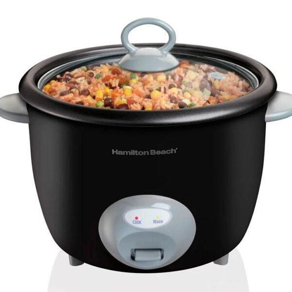 Hamilton Beach Olla Arrocera 20 Tazas Cocidas Negra